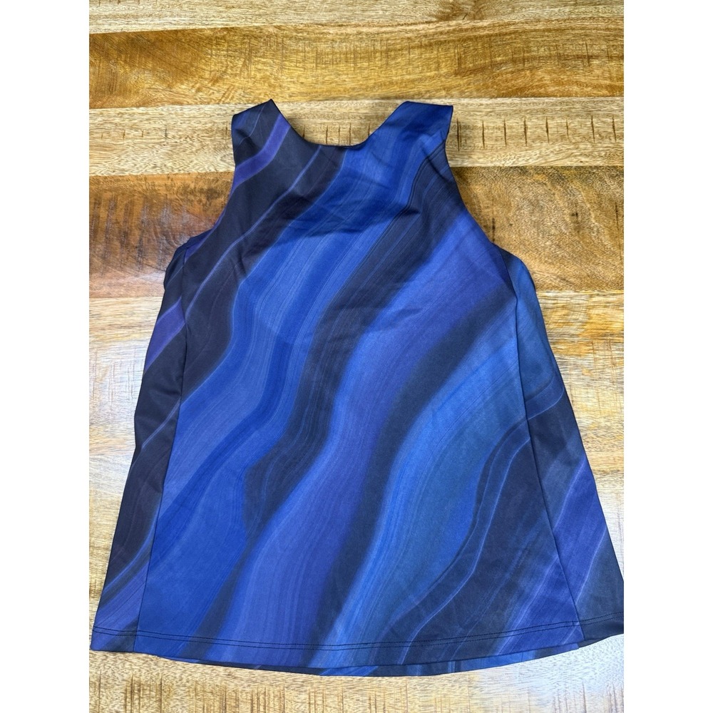 Athleta Lightning Print Support Tank Top Small Blue Racerback Built In Bra